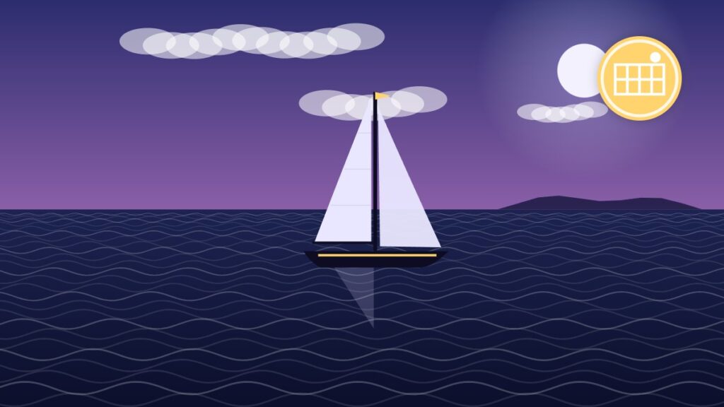 Illustration of a cruising sloop at sea, the kind of boat that benefits from practical upgrades