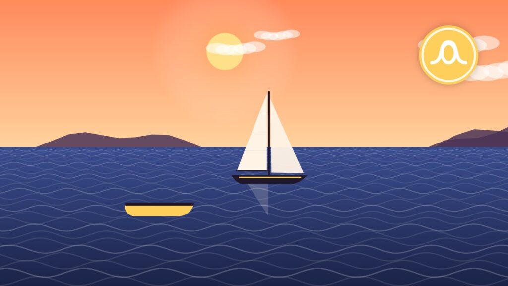 Illustration of a sailboat and dinghy, representing sheets, halyards and dock lines that need washing